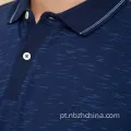 Camisa de pólo de corda de corante de fio masculino